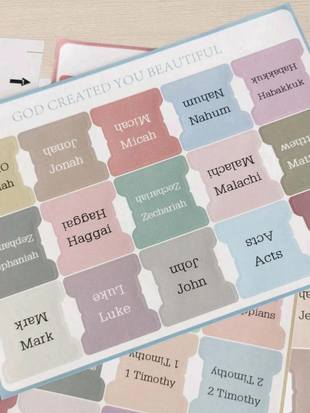 Aesthetic Bible Tab Stickers 75 Peel & Stick Index Tabs Guide 35mm Square